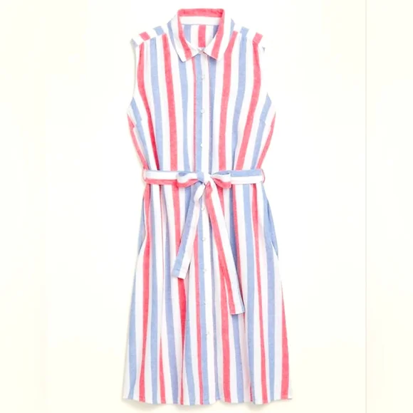 Old Navy | Dresses | Nwt Old Navy Striped Linen Blend Tiewaist Shirt Dress  Size Large | Poshmark
